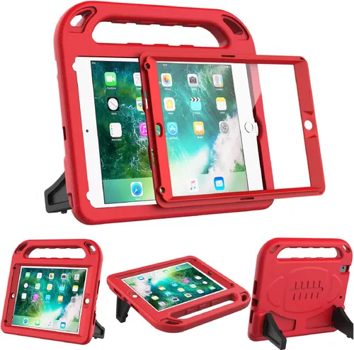 Vista 11 de BMOUO Funda para niños para iPad 9.7 2018/2017/iPad Air 2/1/Pro 9.7 - Protector de pantalla integrado con mango a prueba de golpes, funda