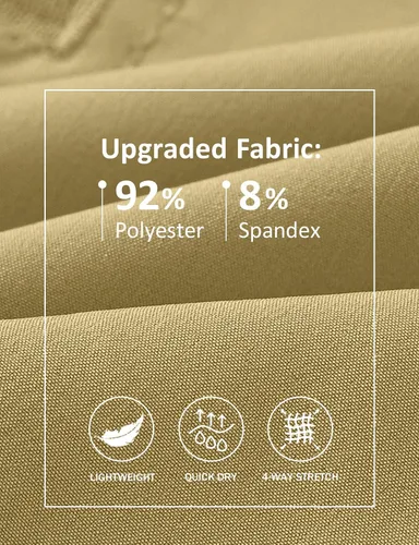 Vista 4 de TBMPOY Pantalones cortos de senderismo para hombre con 5 bolsillos con cremallera, 9 pulgadas, ligeros, para exteriores, trabajo, atletismo, viajes