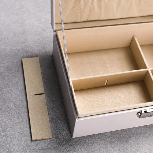 Vista 6 de Frebeauty Jewelry Box for Women Girls2 Layers Large Jewelry Organizer with Lock PU Leather Jewelry Storage CaseJewelry Display Boxes with Necklace