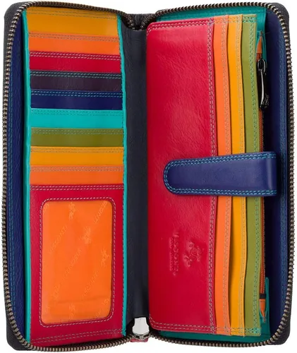 Vista 2 de Visconti - Cartera de mano de piel suave multicolor para mujer, Spectrum 33 (negro multicolor), Negro