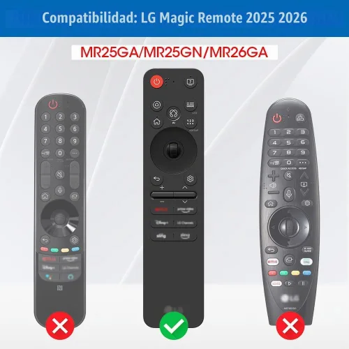 Vista 2 de Funda de silicona para LG MR25GA MR26GA Control remoto [antideslizante] Funda protectora para MR25GN Magic Remote Compatible con LG OLED Smart TV