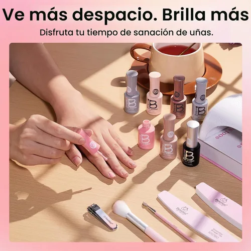 Vista 5 de Beetles - Kit de 23 esmaltes de uñas de gel con luz UV, kit de esmalte de gel de 12 colores 1-Elegancia acogedora
