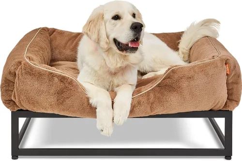 Vista 15 de FUZI Cama elevada para perro, camas elevadas de lujo para perros, funda extraíble y lavable a máquina, cama ortopédica para mascotas para interiores