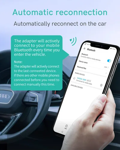 Vista 8 de Adaptador Bluetooth 5.0 aptX-HD para automóvil compatible con Audi AMI MMI, Mercedes Media Interface y Volkswagen MDI Connector (A2-Audi2G)