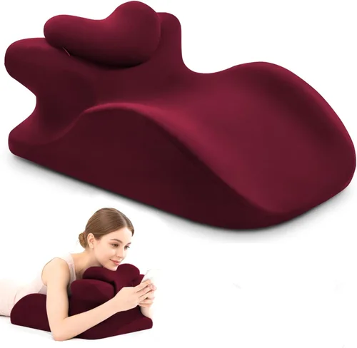 Vista 9 de Almohada de cuña de espuma viscoelástica, almohada ergonómica de lectura y cuña de cama para dormir, soporte de espalda, reflujo ácido y elevación