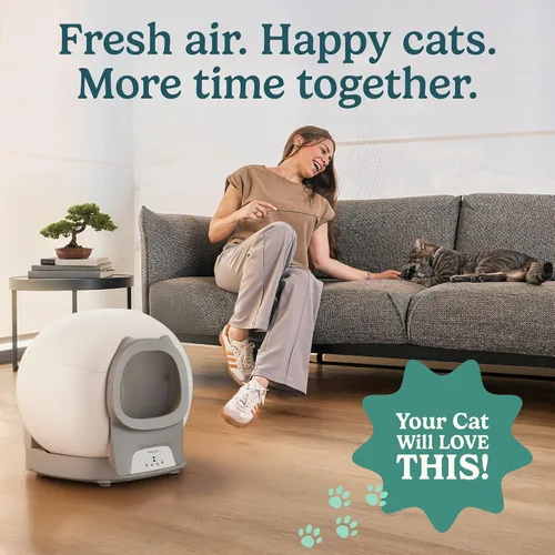 Vista 8 de Petcove PurrTek - Caja de arena automática autolimpiante con Wi-Fi de 5 GHz Gris