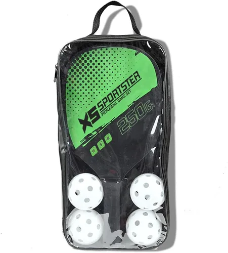 Vista 8 de Lixada Juego de palas de pickleball con 4 bolas de pickleball y bolsa de almacenamiento, raqueta de pickleball para deportes de interior y exterior
