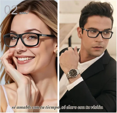 Vista 3 de Missfive Paquete de 2 lentes de lectura progresivos multienfoque con bisagra de resorte de metal flexible de alta calidad, lectores multifocales