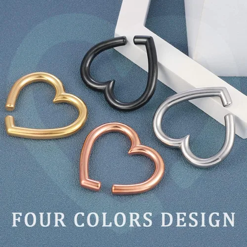 Vista 9 de LADEMAYH 2 piezas pesas para orejas estiradas, joyería corporal, ajuste mínimo de calibre 6g a 1 pulgada con estilo de corazón, aro, pájaro de acero