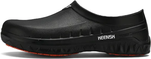 Vista 4 de ihinzry Chef Clogs - Zuecos de trabajo sólidos antideslizantes, impermeables, a prueba de aceite, para personal de restaurante, zapatos de cocina