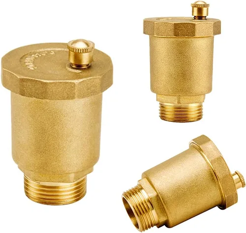 Vista 3 de Joywayus Kit de válvula de flotador automática de latón, válvula de ventilación de liberación de purga de aire de 1/2 "G hembra × 1/2 "NPT macho