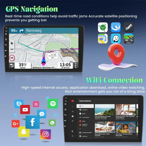 Vista 6 de [Roinvou] Radio de coche Android 15 de 2+64 GB para Hyundai Santa Fe IX45 2013-2017