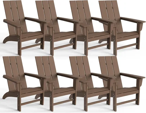 Vista 17 de Silla Adirondack moderna, sillas de patio de plástico HDPE para todo tipo de clima, silla para hoguera, sillas de césped al aire libre para terraza