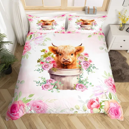 Vista 20 de Manfei Juego de funda de edredón occidental, tamaño individual, juego de ropa de cama de caballo de vaquero de 2 piezas, funda de edredón de cactus