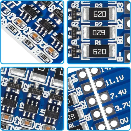 Vista 4 de Alinan 6 unids 3S 21 V 4.2 V Li-ion Balancer Junta 18650 Li-ion Balncing Carga Completa Batería Balance Función de Protección Junta