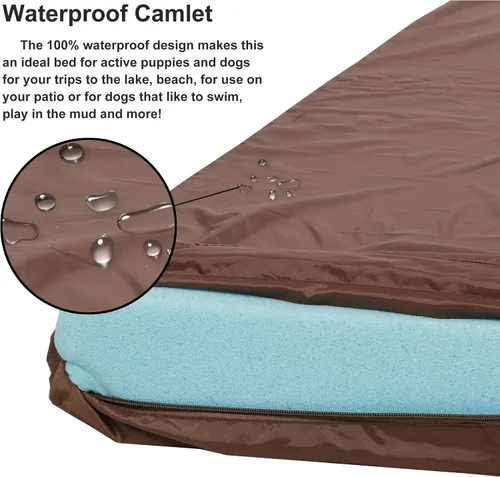 Vista 2 de Cama para perros pequeños, medianos y grandes, cama ortopédica de espuma viscoelástica para mascotas, muebles con forro impermeable y 2 fundas