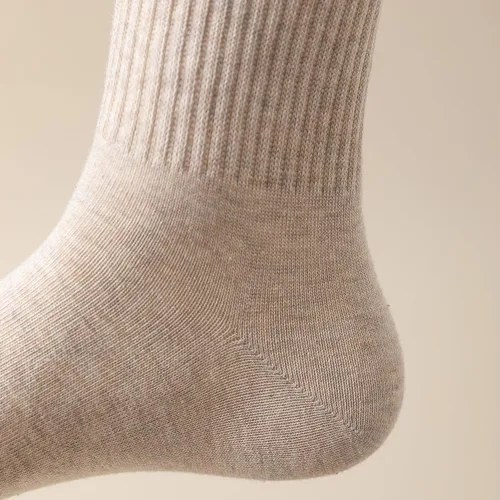 Vista 7 de Calcetines altos para mujer, de algodón, por encima del tobillo, pantuflas de pantorrilla larga, talla 6-9