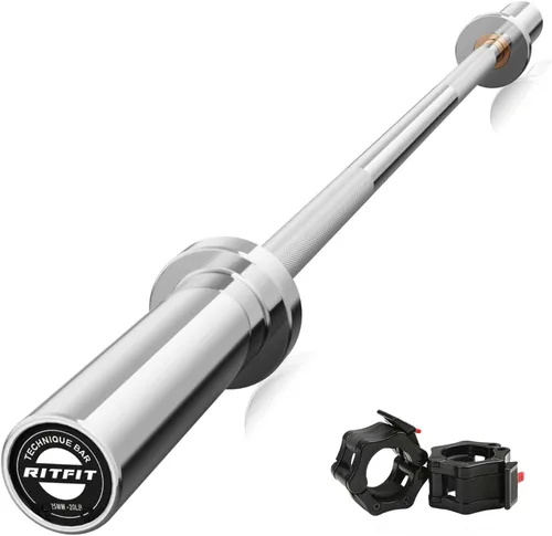 Vista 15 de RITFIT Olympic Barbell 4ft/6ft - 2 Inch Weight Bar for Strength Training, Weightlifting, Squat, Deadlift, Bench Press, Curl, Overhead Press