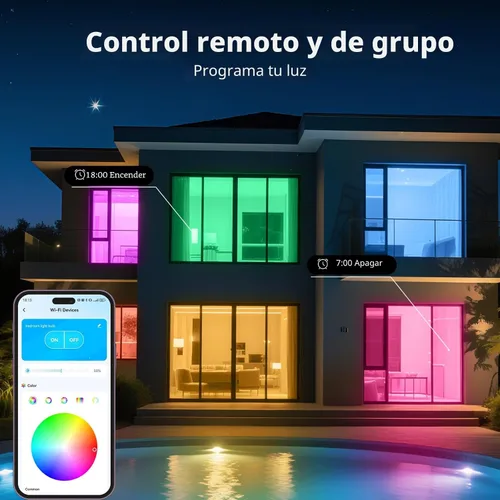 Vista 6 de DAYBETTER Bombillas inteligentes, bombilla inteligente compatible con Alexa y Google Home, A19 E26 2.4G WiFi Bluetooth Alexa, bombilla LED RGBCW que