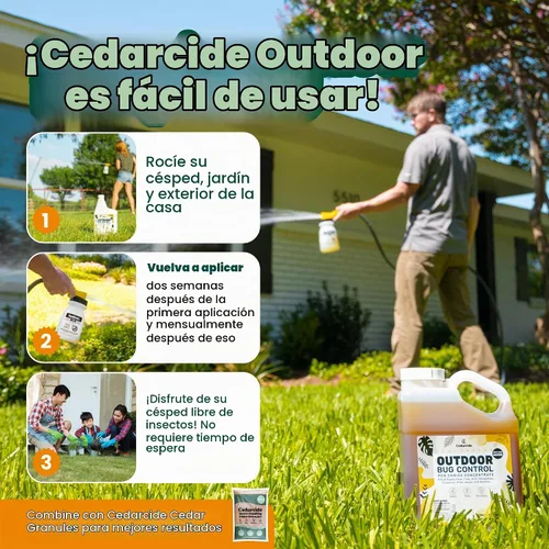 Vista 9 de Cedarcide Concentrado de control de insectos al aire libre Mata y repele mosquitos, garrapatas, pulgas, ácaros y más con aceites esenciales
