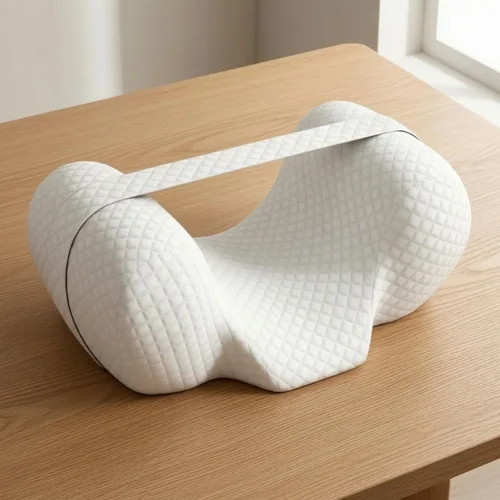 Vista 6 de Postoperative Care Pillow Ergonomic Cervical Pillow Memory Foam Neck Support Cushion with Contoured Center and Raised, Blue and White Patchwork