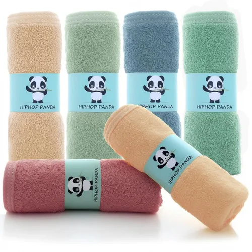 Vista 26 de HIPHOP PANDA Toallitas para bebé, rayón hecho de bambú - 2 capas ultra suaves y absorbentes, toallita facial de baño para recién nacidos - toallitas