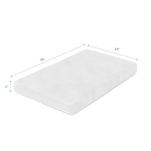 Vista 2 de LA Baby - Protector de colchón impermeable para cuna de 3 pulgadas con capa de algodón 100% orgánico, solo para cunas de tamaño no completo