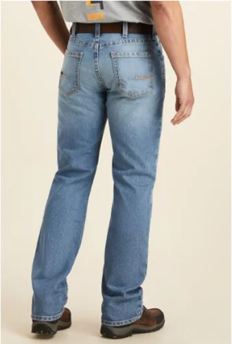 Vista 2 de Ariat Rebar M4 Relaxed DuraStretch - Jeans básicos de corte de bota para hombre, Carbine