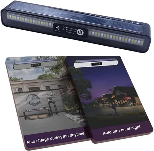 Vista 7 de Aolyty Luces solares para exteriores, 3 modos de iluminación, luces estroboscópicas solares IP65, impermeables, luces de advertencia solares