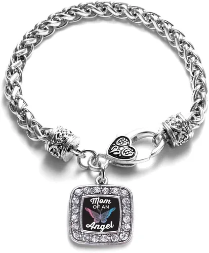 Vista 135 de Pulsera de dijes cuadrados de plata con joyería de circonita cúbica