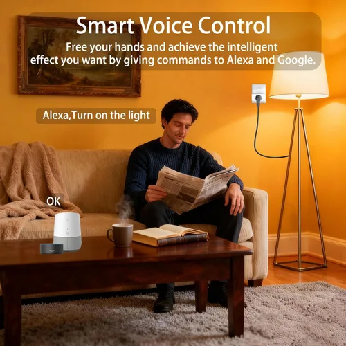 Vista 4 de Enchufe inteligente de monitoreo de energía serie Pro Mini 15A, enchufe Wi-Fi para hogar inteligente compatible con Alexa, Google Home, no requiere
