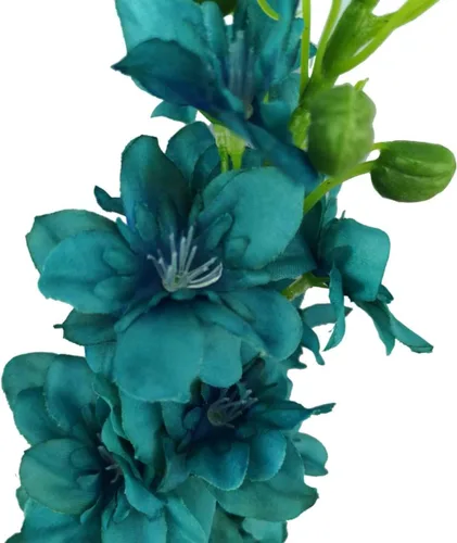 Vista 5 de 6 tallos de 31" Delphinium Ajacis flores artificiales de seda (azul)