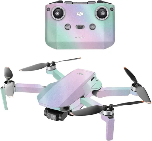 Vista 9 de MightySkins Glitter brillante compatible con DJI Mini 2 Dron portátil - Negro abstracto Acabado de purpurina protector, duradero de alto brillo