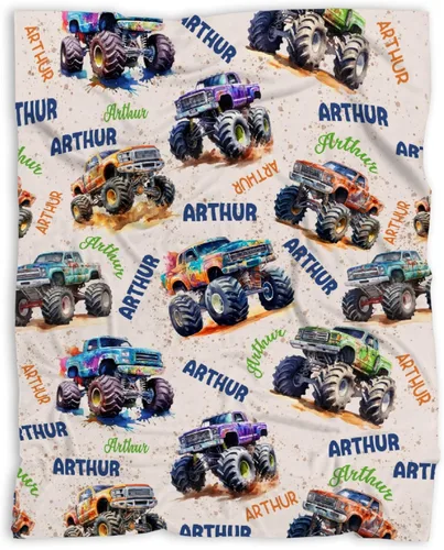 Vista 147 de Manta de bebé con texto en inglés «Just A Boy Who Loves Trucks» para niños y niñas, manta súper suave para envolver al recién nacido, acogedora