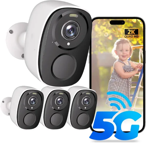 Vista 9 de Cámaras de seguridad WiFi 5G/2.4G inalámbricas para exteriores, cámaras WiFi alimentadas por batería 2K con detección de movimiento AI, foco