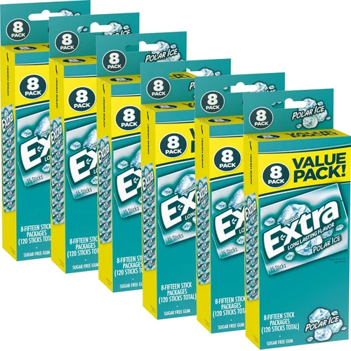 Vista 9 de Goma de mascar EXTRA sin azúcar, sabor a menta verde, 8 unidades por caja