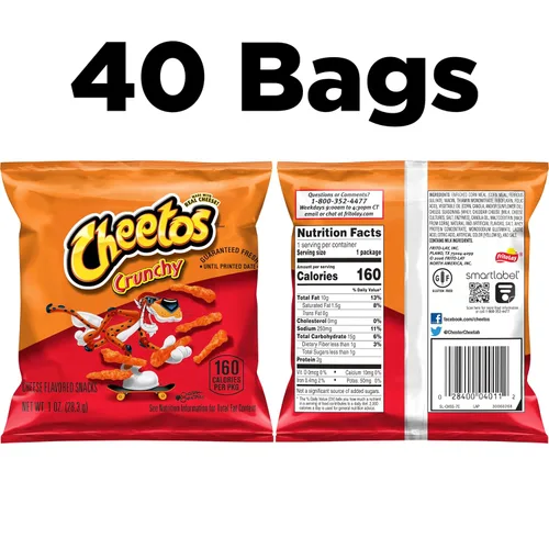 Vista 2 de Cheetos - Bocadillos con sabor a queso, crujientes, 1 onza (paquete de 40)