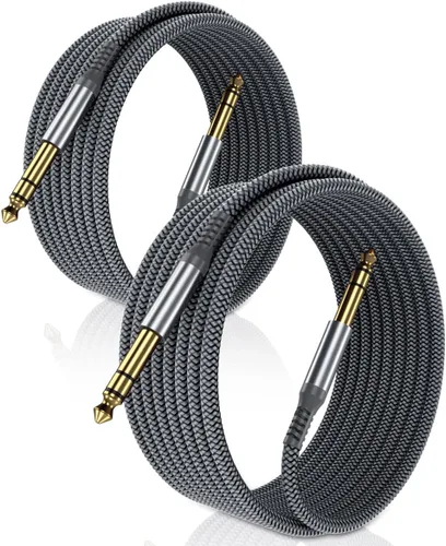 Vista 14 de Elebase 1/4 Pulgada TRS Cable de Instrumento 1 Metro 2Pack, Cable de Audio Estéreo de Conexión de 6.35mm Macho Recto, Línea Equilibrada de 6.35mm