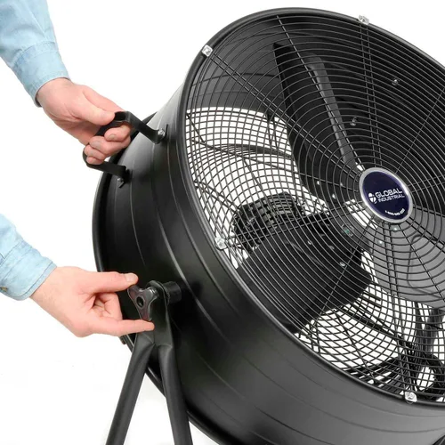 Vista 5 de Global Industrial Ventilador de tambor inclinable portátil de 24" de diámetro, 7700 CFM, 1/3 HP, 1 fase, 2 velocidades, 120 voltaje, 1100 RPM