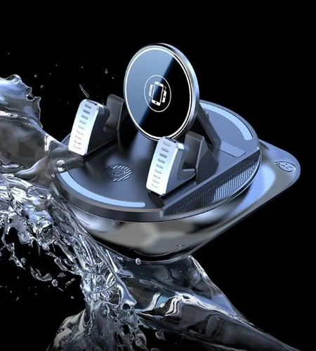 Vista 5 de Soporte de teléfono para salpicadero, soporte universal para teléfono de automóvil de 360°, soporte adhesivo universal para parabrisas de automóvil