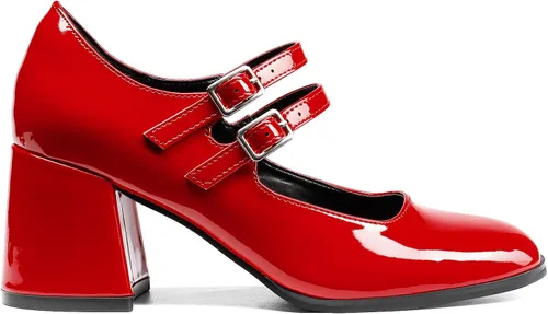 Vista 2 de DREAM PAIRS Zapatos Mary Janes de tacón medio grueso con punta cuadrada para mujer