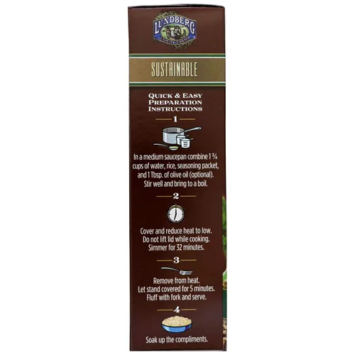 Vista 3 de Lundberg Family Farms - Arroz orgánico de grano entero y arroz silvestre, ajo y albahaca, guarnición, básico de despensa, 100% grano entero, sin