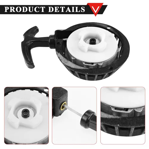 Vista 3 de PRO BAT Aleación de aluminio Easy Recoil Pull Start Starter para 47cc 49cc Mini Moto Chopper ATV Quad Dirt Pit Pocket Bike 2 Stroke Negro