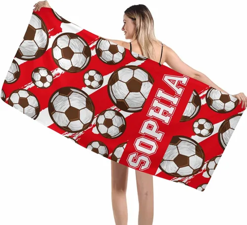 Vista 53 de Interestprint Toalla de piscina con nombre personalizado para niños, adultos y hombres, toalla de playa naranja personalizada con número