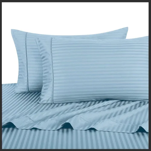 Vista 8 de Royal Hotel Bedding Funda de edredón de 2 piezas, 100% algodón, rayas satinadas, 100% algodón Bronce