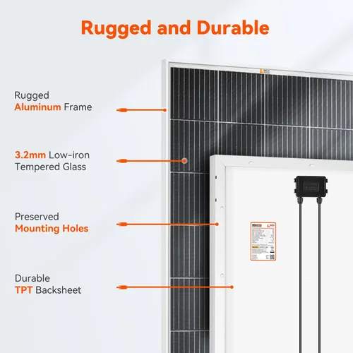 Vista 3 de RICH SOLAR Kit solar premium de 400 vatios – Paquete de 2 paneles de 200 W, controlador de carga MPPT de 40 A, soportes Z de montaje, kit