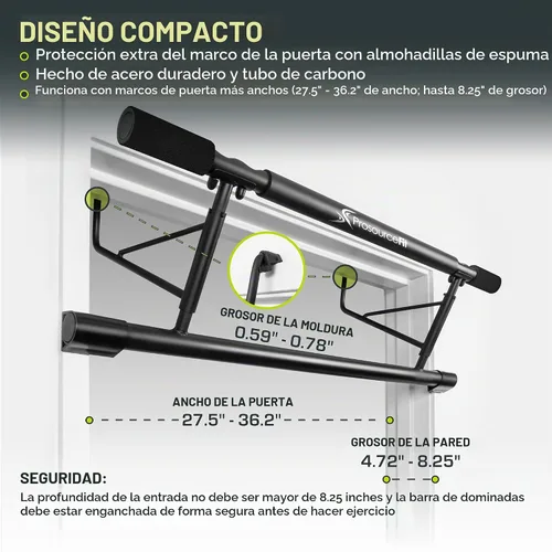 Vista 2 de ProsourceFit Pull Up Bar for Multi Use Fitness & Home Gym Exercise