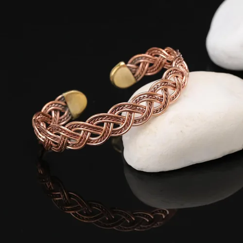 Vista 19 de Handmade Elegant Copper Bracelet for Women - Pure Copper Bracelet for Pain Relief and Stress Relief - Adjustable Entwisted Copper Bracelet to Fit