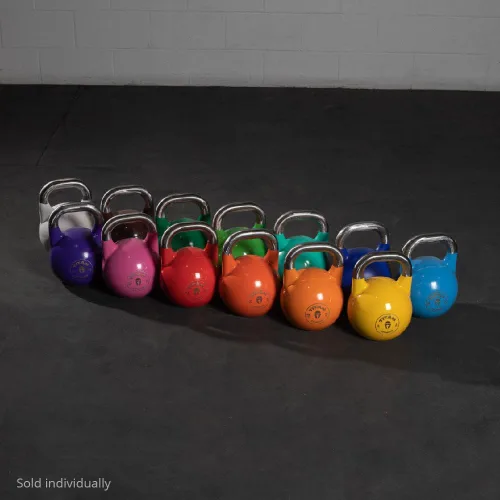 Vista 8 de Titan Fitness Pesa rusa de competencia, fundición de una sola pieza, marcas KG, entrenamiento de cuerpo completo