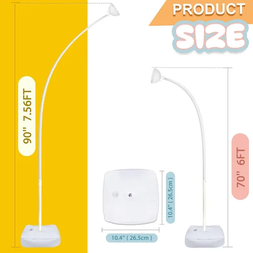 Vista 2 de OurWarm Soporte de arco de globos de 7.5 pies y 6 pies, kit de arco de globos con forma de flexión libre, soporte de globo de medio arco con base